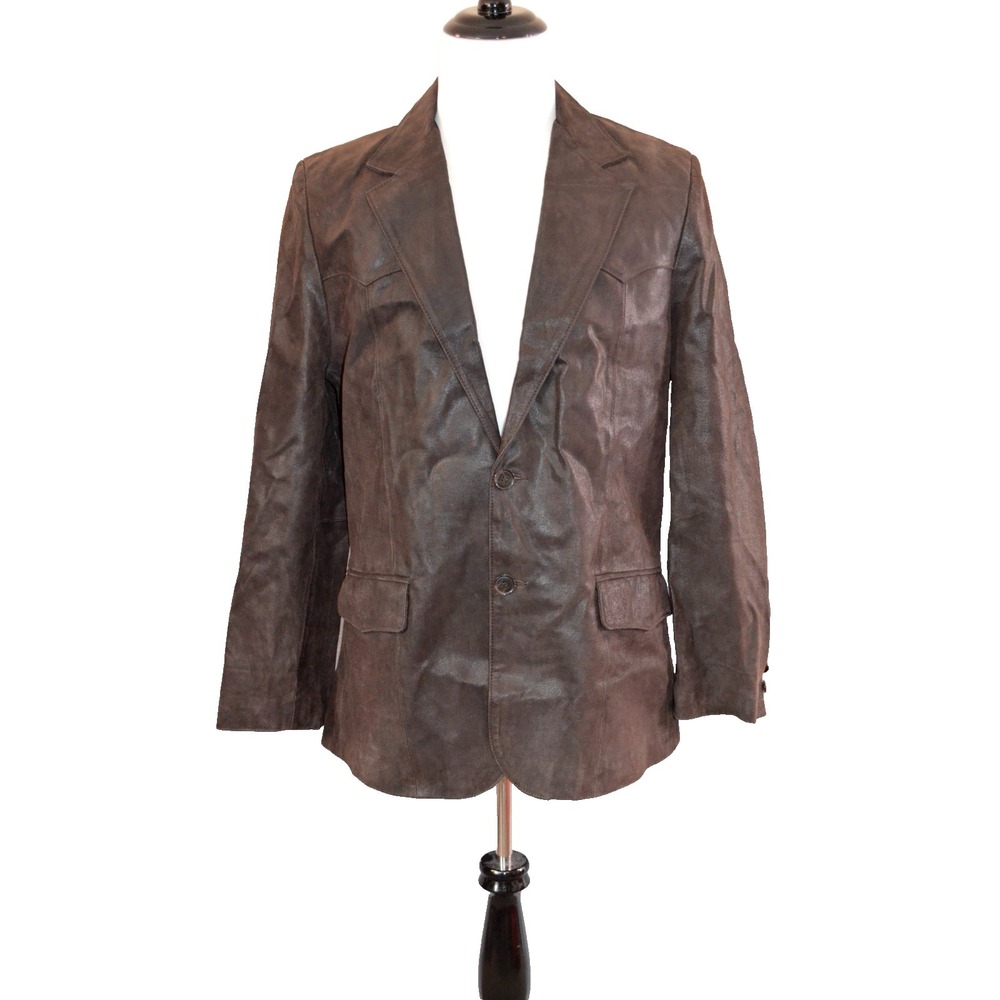 SCULLY Chocalate Brown Western Leather Blazer Jacket Men's 44